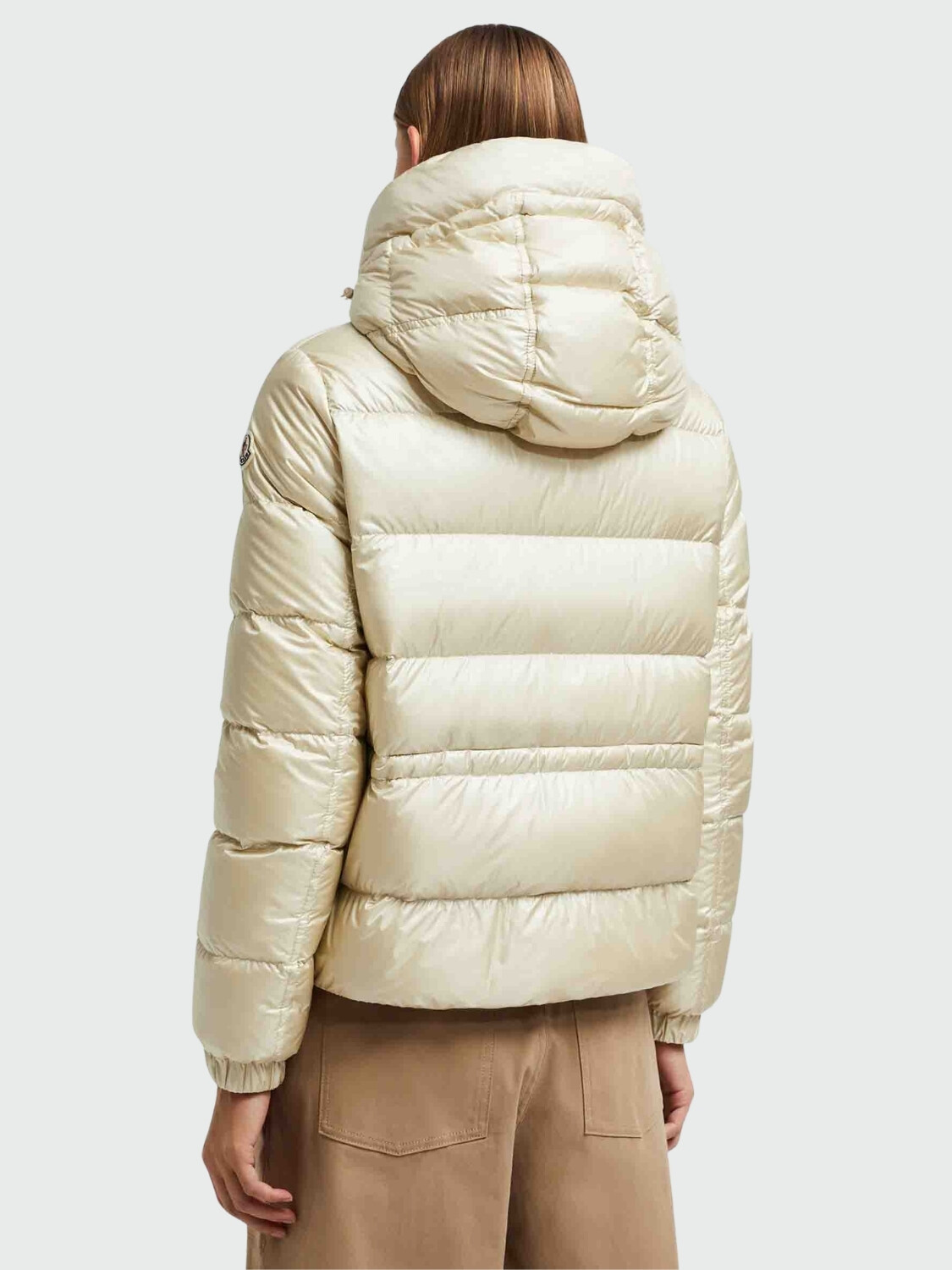 Moncler - Campera rellena de plumas con capucha, Biron Blanco