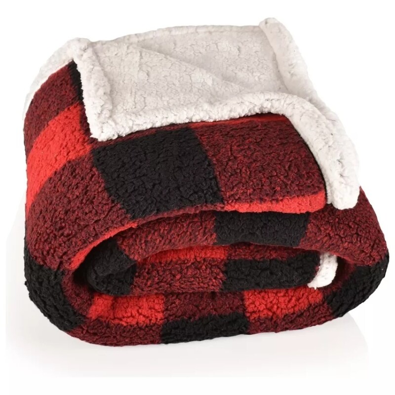 Frazada Reversible Polar Sherpa Cuadrille 150x200 - Rojo Negro cuadros Frazada Reversible Polar Sherpa Cuadrille 150x200 - Rojo Negro cuadros