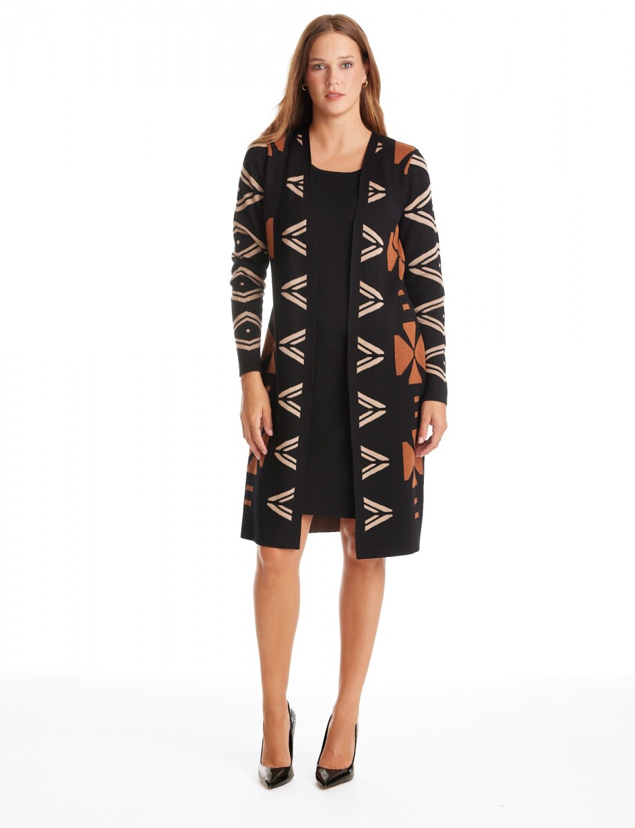 Vestido Twofold - Negro/marron 