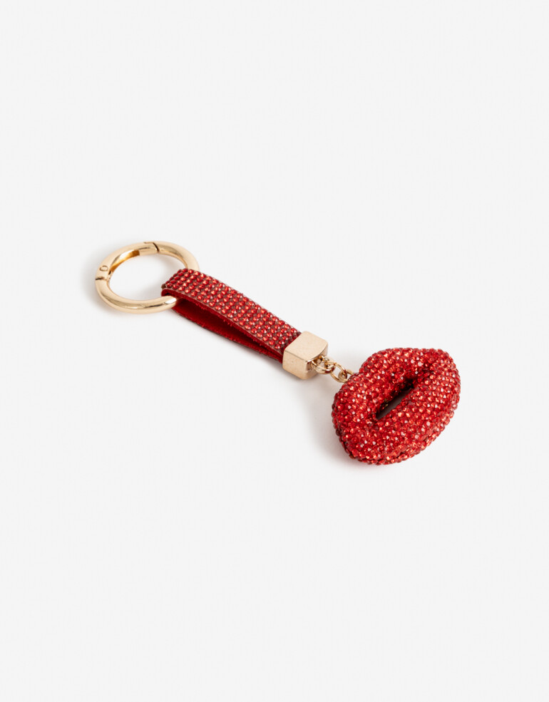 Llavero Strass Llavero Y Bag Charm Boca Strass - Rojo Medio