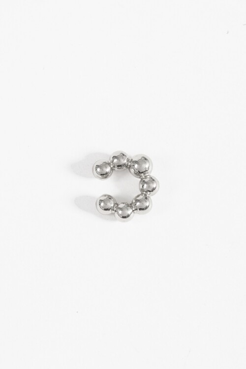Earcuff borlas plateado
