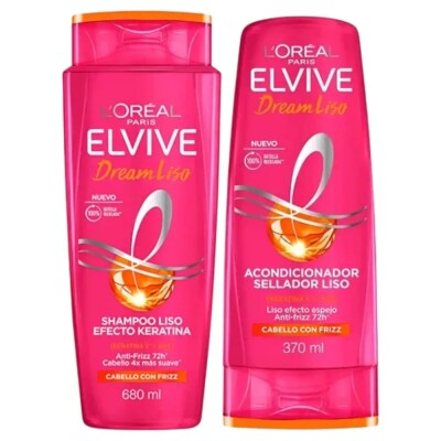Shampoo Elvive Dream Liso 680 Ml. + Acondicionador 370 Ml. Shampoo Elvive Dream Liso 680 Ml. + Acondicionador 370 Ml.