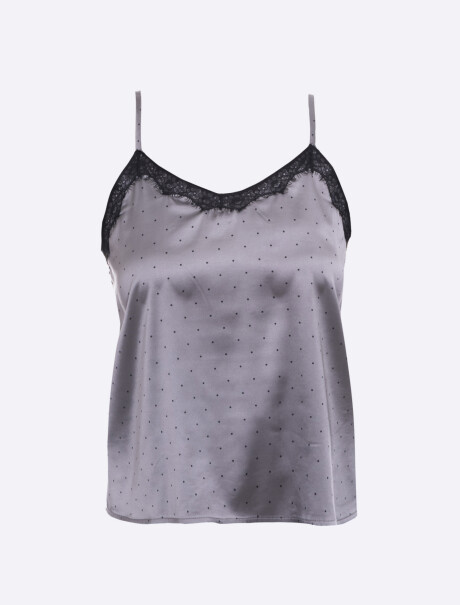 Musculosa saten grafito