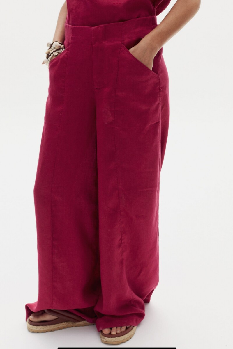 Pantalón Vincent en Lino Cherry
