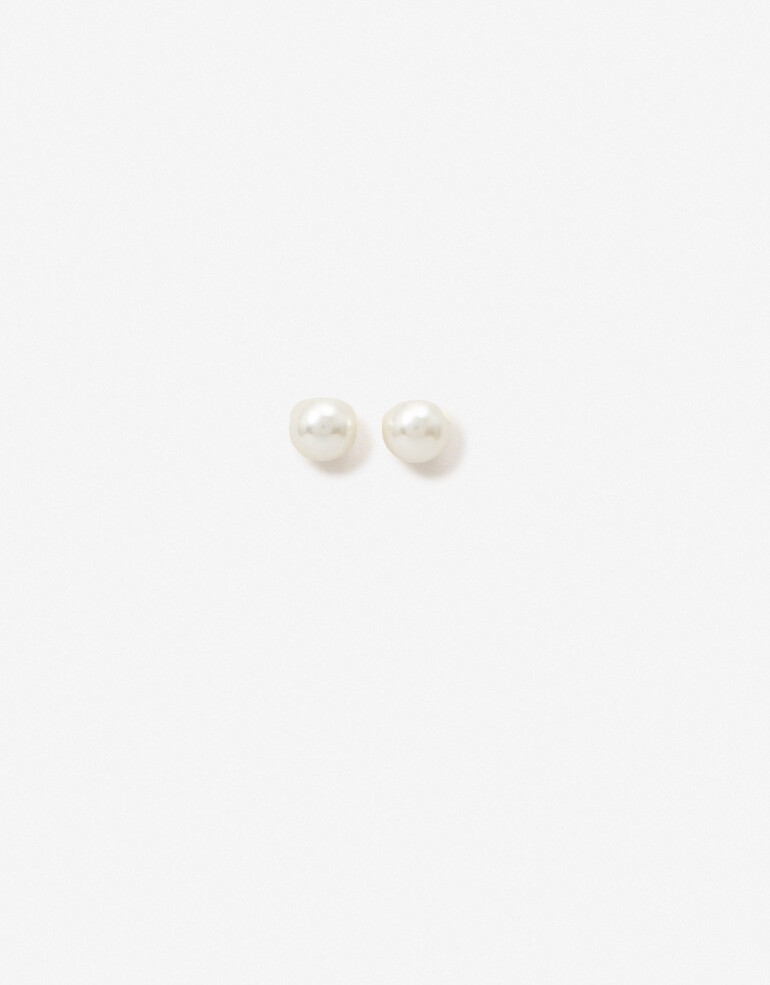 Aros Pasantes Special Price Aros Pasantes Metal Y Perla - Dorado