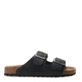 Sandalias de Hombre Freeway Casual 2 Hebillas Negro (Cuero Graso)