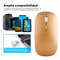 Mouse Inalámbrico Tipo Mac USB Recargable Dorado