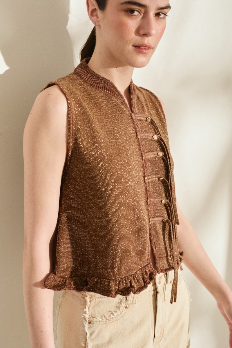 TOP SOL Chocolate Con Lurex