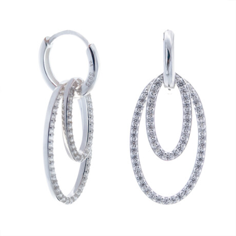 Par de aros de plata 925 con circonias. Par de aros de plata 925 con circonias.