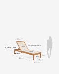 Reposera de exterior Caterin de madera maciza de eucalipto en color beige