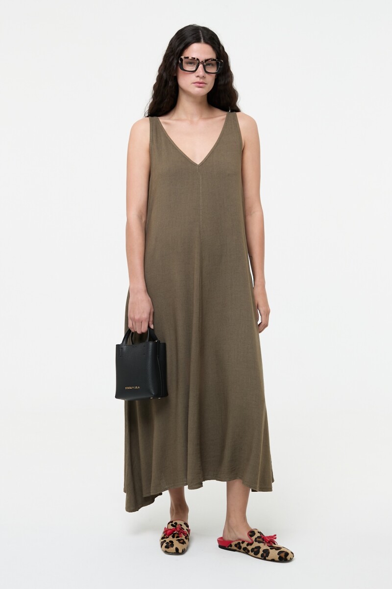 VESTIDO SUELTO Verde Militar