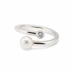 Anillo Isora de MOON en plata 925 con perla y brillante Anillo Isora de MOON en plata 925 con perla y brillante