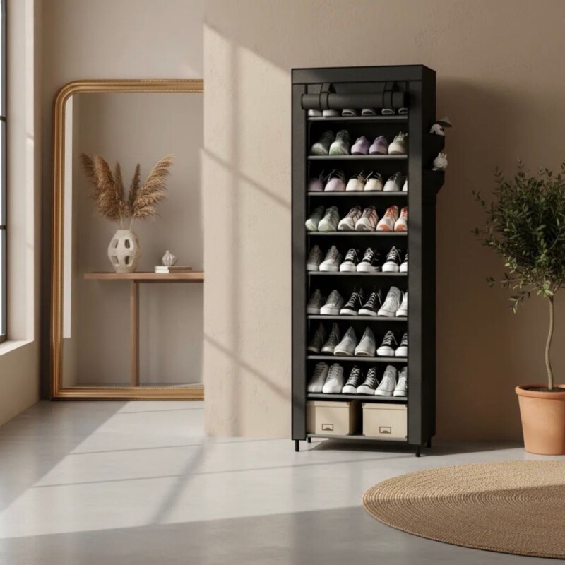 Organizador De Zapatos Zapatera Ropero Estanteria Calzado Negro Organizador De Zapatos Zapatera Ropero Estanteria Calzado Negro