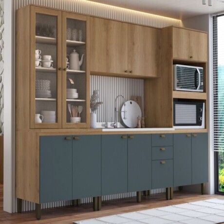 COCINA MODULADA 2,71 MT CAPUCCINO/AZUL - FINESSE COCINA MODULADA 2,71 MT CAPUCCINO/AZUL - FINESSE