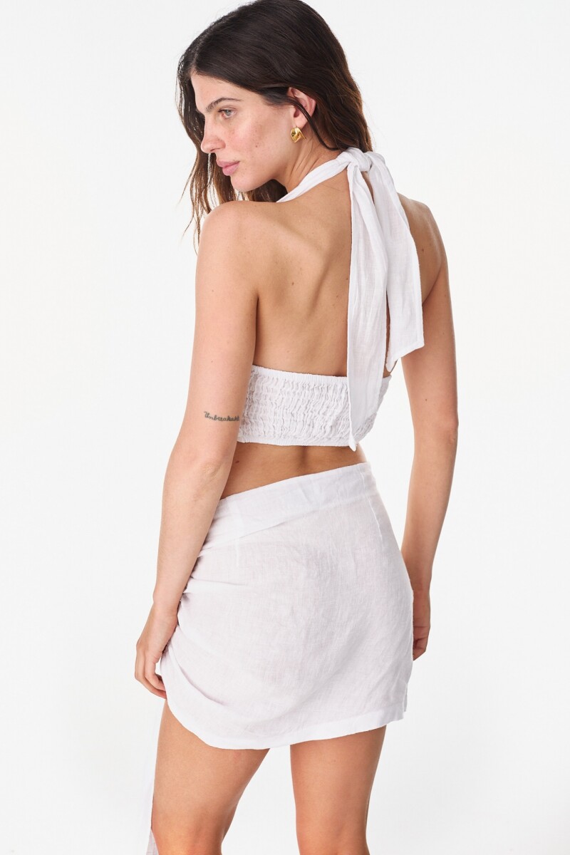 Top Coral Blanco