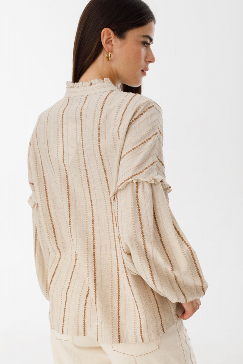 Camisa Ambar Beige raya camel