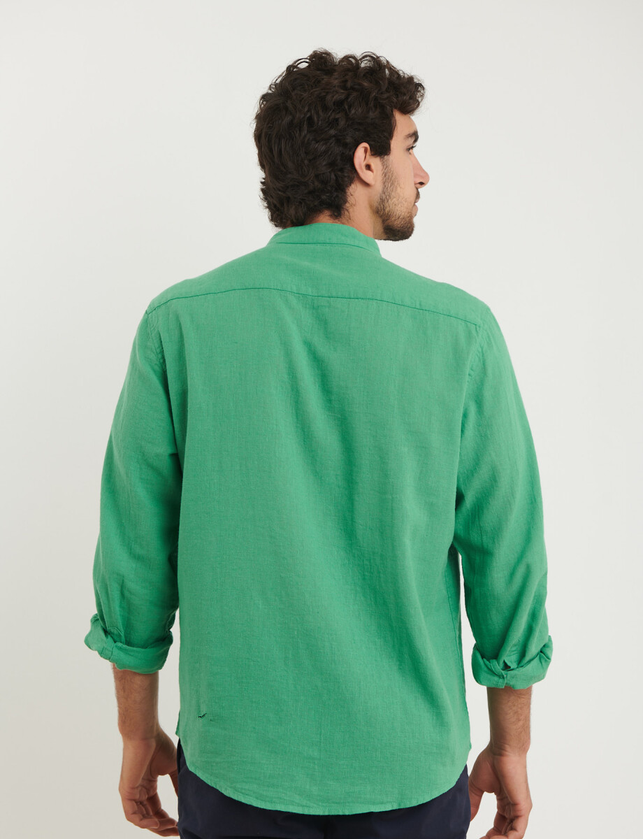 011954 CAMISA HARRINGTON LABEL LINO Verde Medio