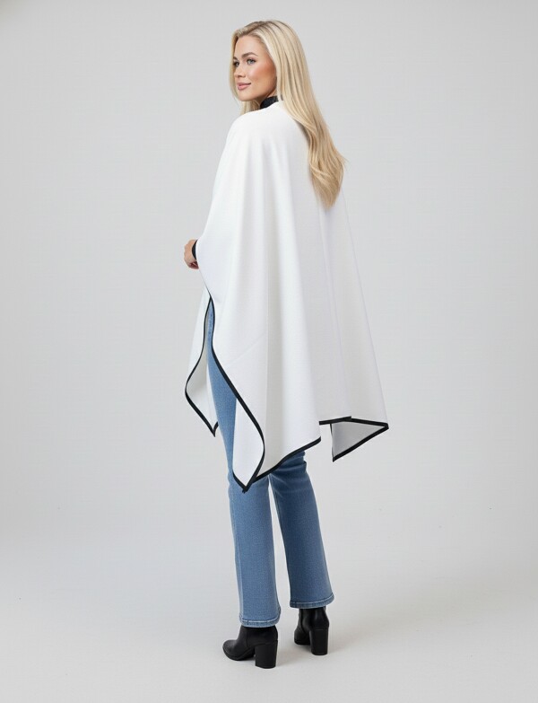 Ruana Botones Ribete CRUDO