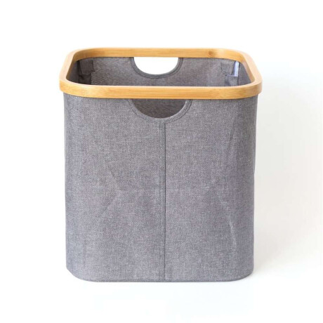 Organizador Borde Madera 33X33X33Cm Ext Tela Gris