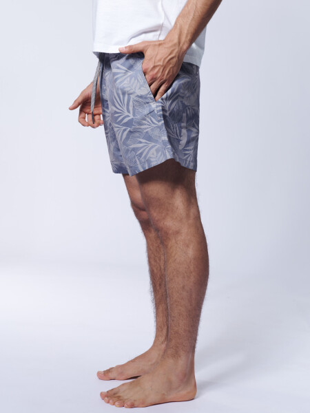 Short de baño Estampa Tropical Gris