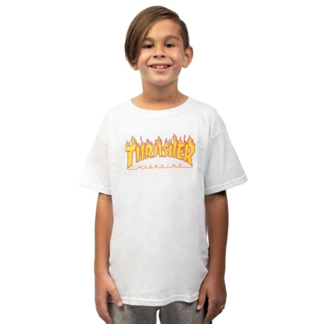 Remera MC Thrasher Kids Flame Blanco
