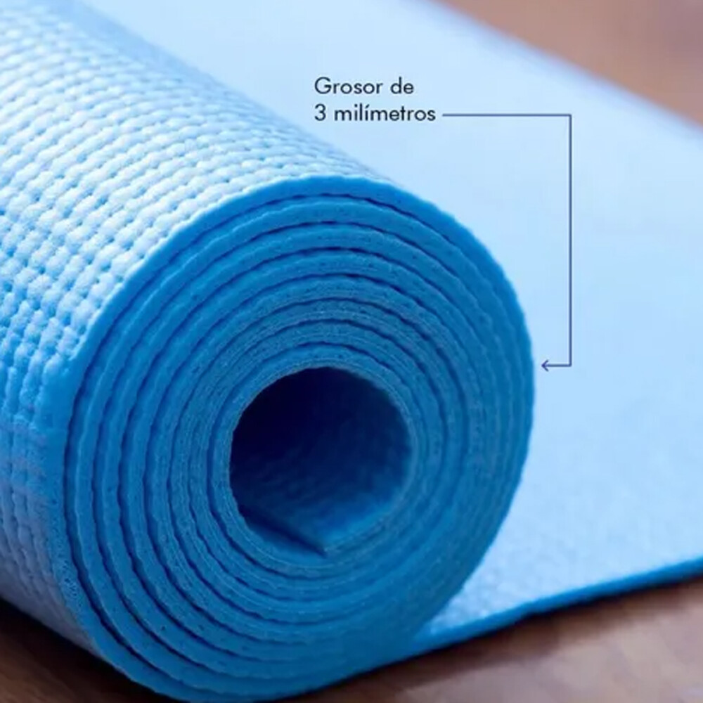 Colchoneta De Yoga Antideslizante 3mm Celeste