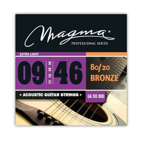 Encordado Guitarra Acustica Magma Bronce 80/20 .009 GA110B80 Unica