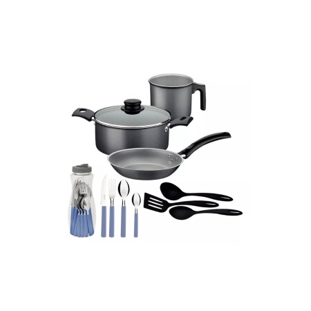 BATERIA DE COCINA TRAMONTINA 24 PIEZAS NEGRO