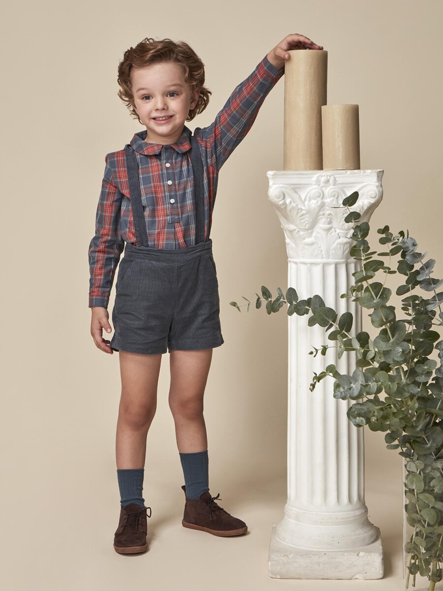 Camisa Cuadro Tartan Azul Pato