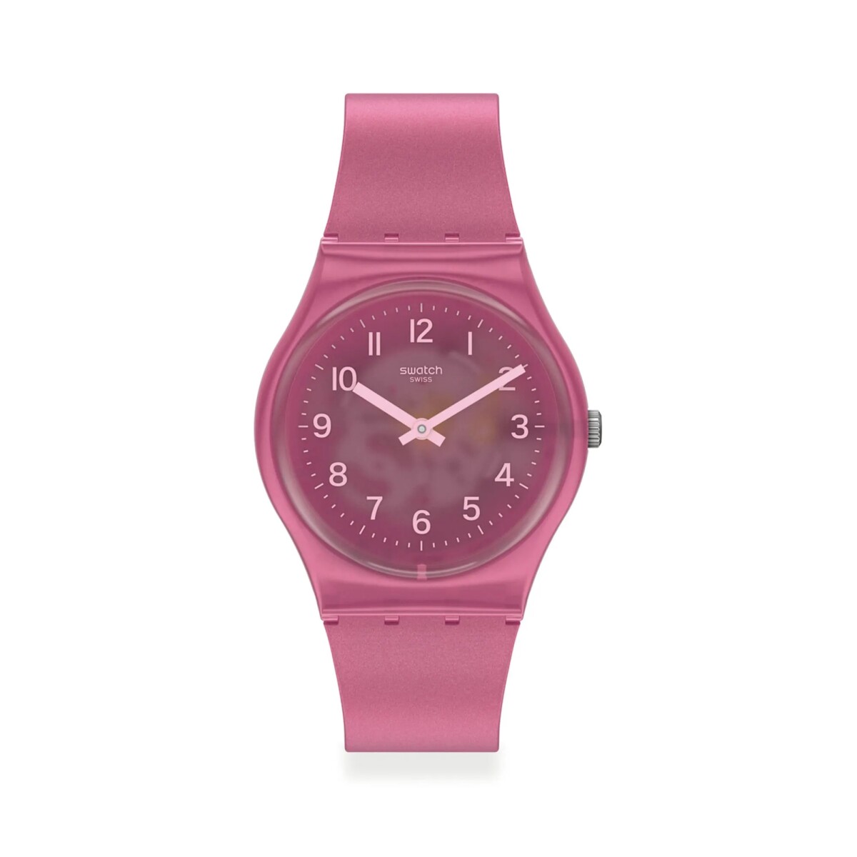 Reloj Swatch Blurry Pink Gp170 De Silicona Rosa Para Mujer 