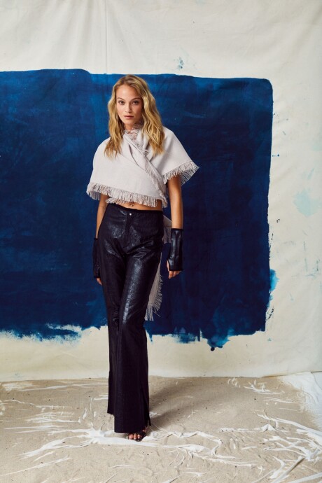 Formal Leather Pants Crocco Negro