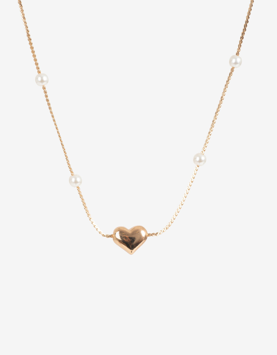Collar Corto Con Perlas Bañado En Oro 