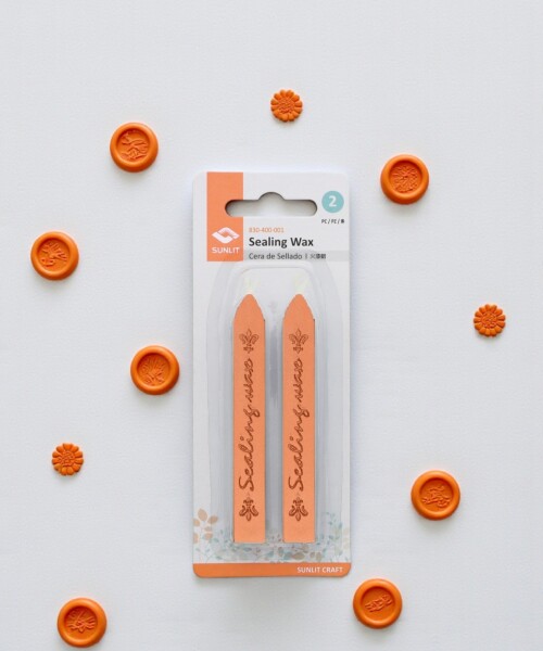 Blíster c/2 barras cera p/sellos de estampado. - naranja Blíster c/2 barras cera p/sellos de estampado. - naranja