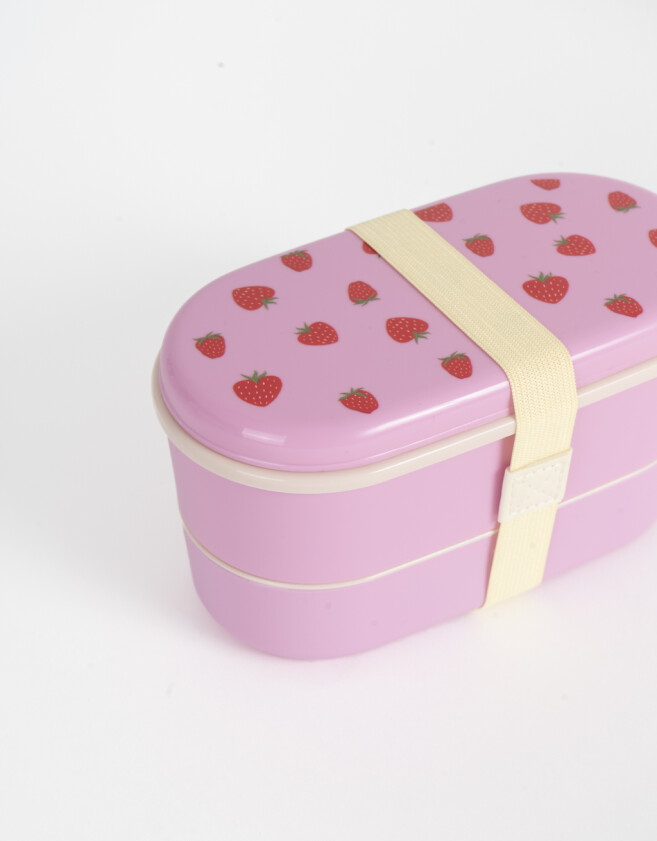 Artículos cocina Lunchera Con Cubiertos - Rosa Claro