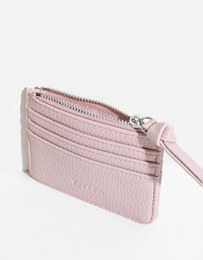 Tarjeteros Tarjetero Con Cierre - Rosa Claro