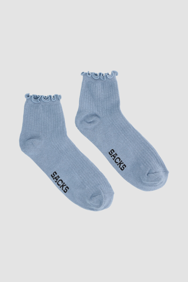 Medias con puño volados - Celeste 
