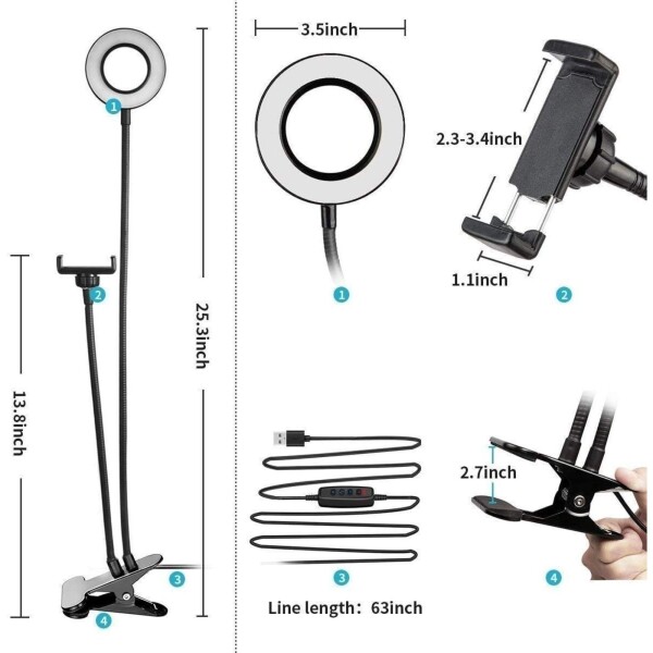 Anillo Luz Led Selfie Ring Celular Soporte Foto Luz Camara Anillo Luz Led Selfie Ring Celular Soporte Foto Luz Camara