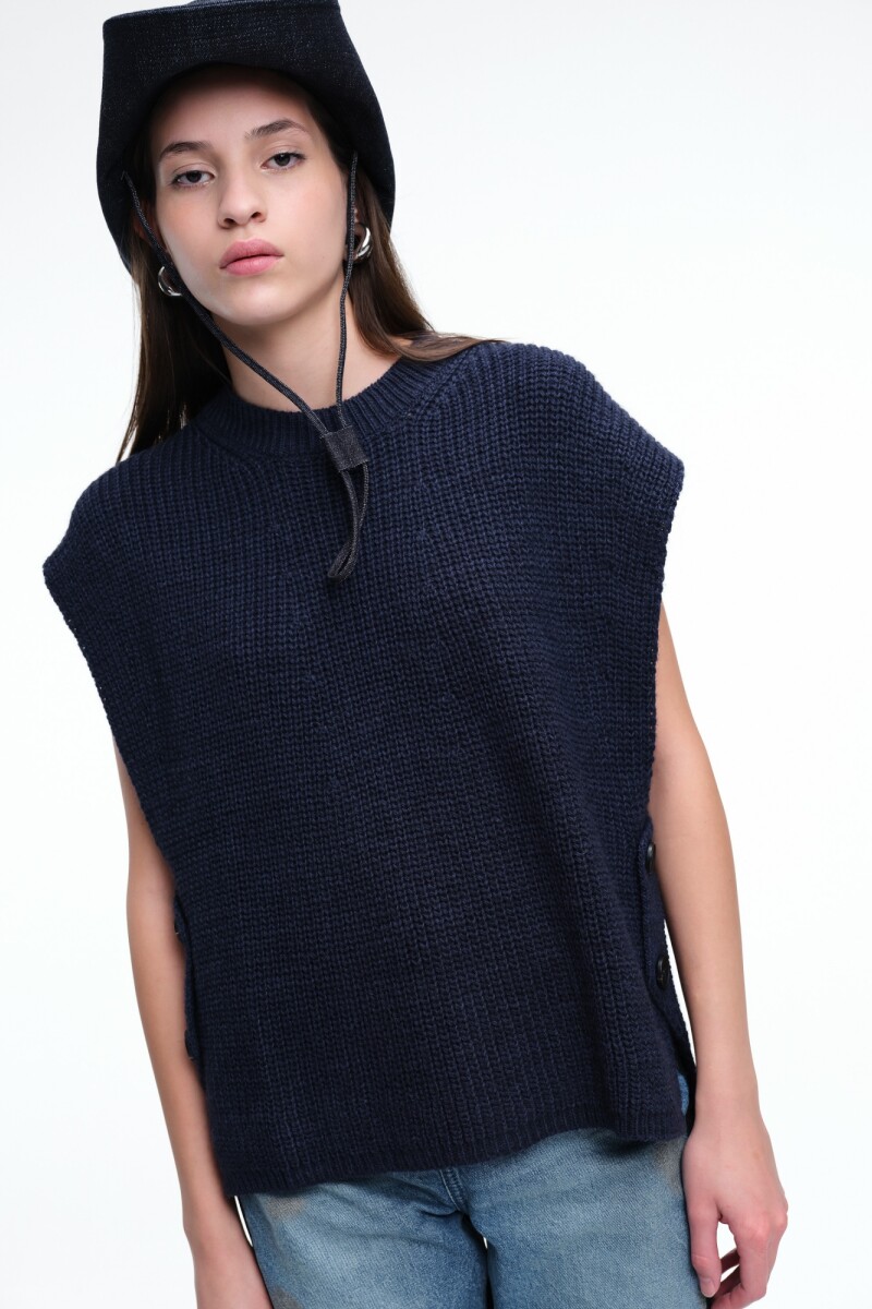 CHALECO BOTONES Azul