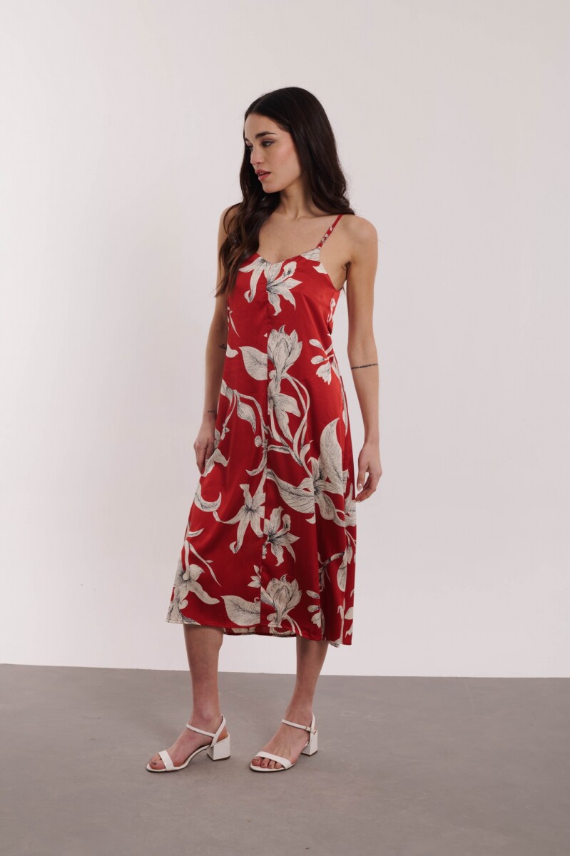 VESTIDO LENA - ESTAMPADO ROJO Y BLANCO 