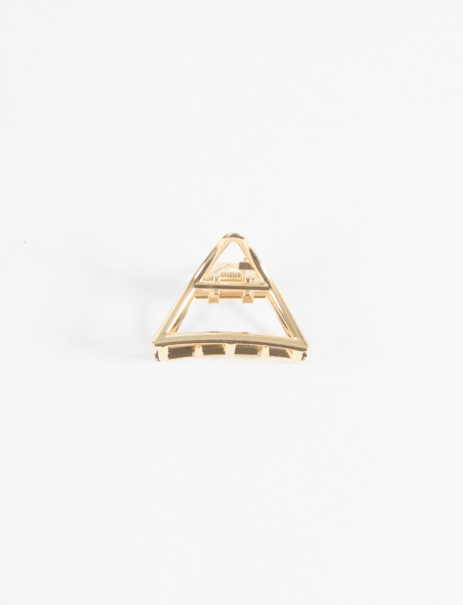 Broche metálico triangular - dorado 