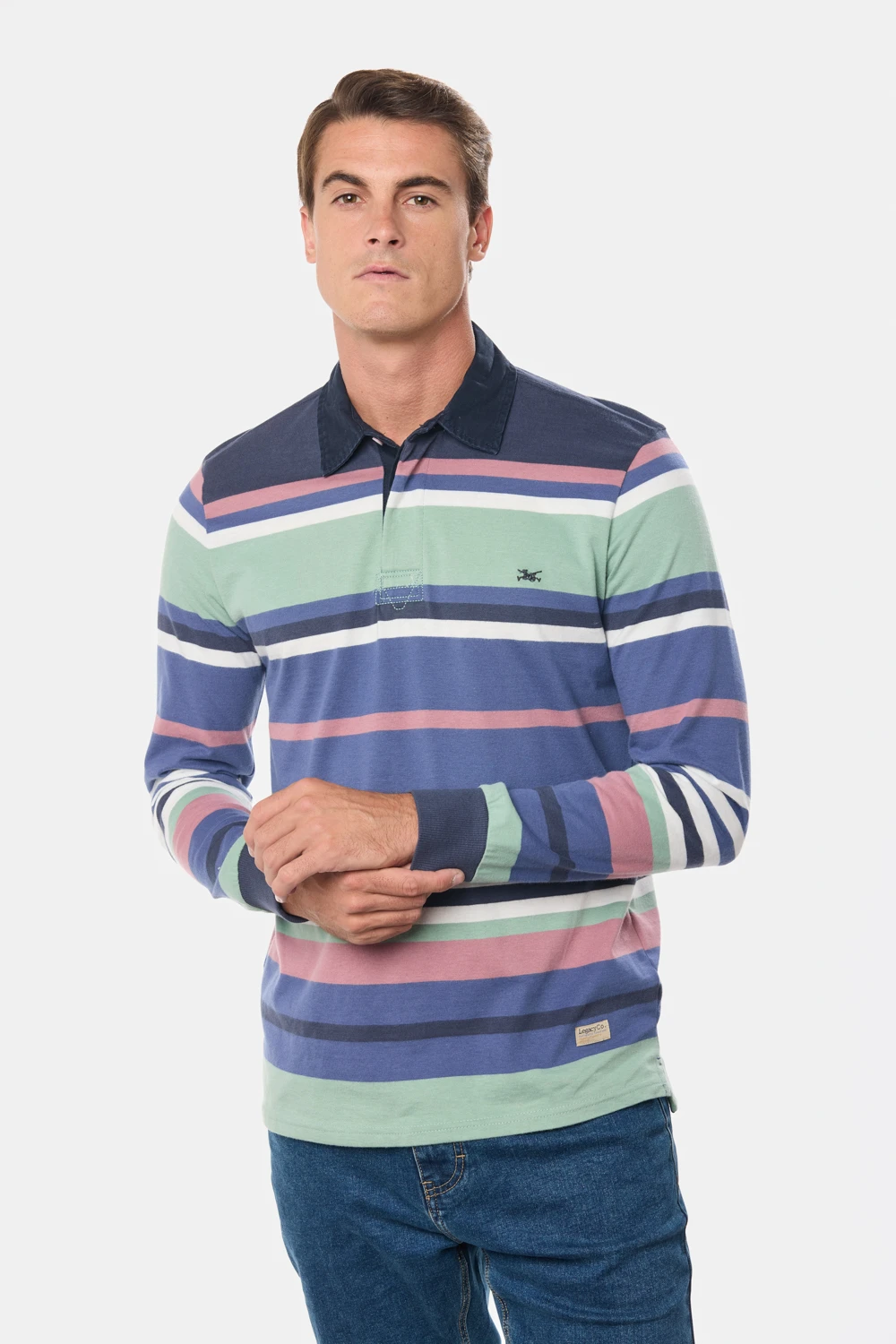 REMERA RAYADA Azul