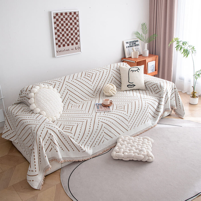 Manta sillon y cama punteada 180x230cm caqui
