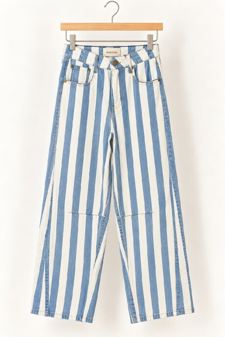 Pantalon Lotus (barrel fit) Raya Azul