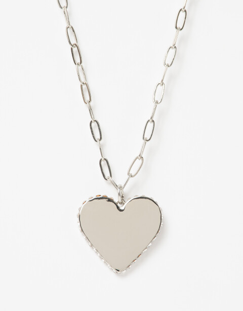 Collares Largos Metal Collar Largo Corazón Young - Plateado Rodio
