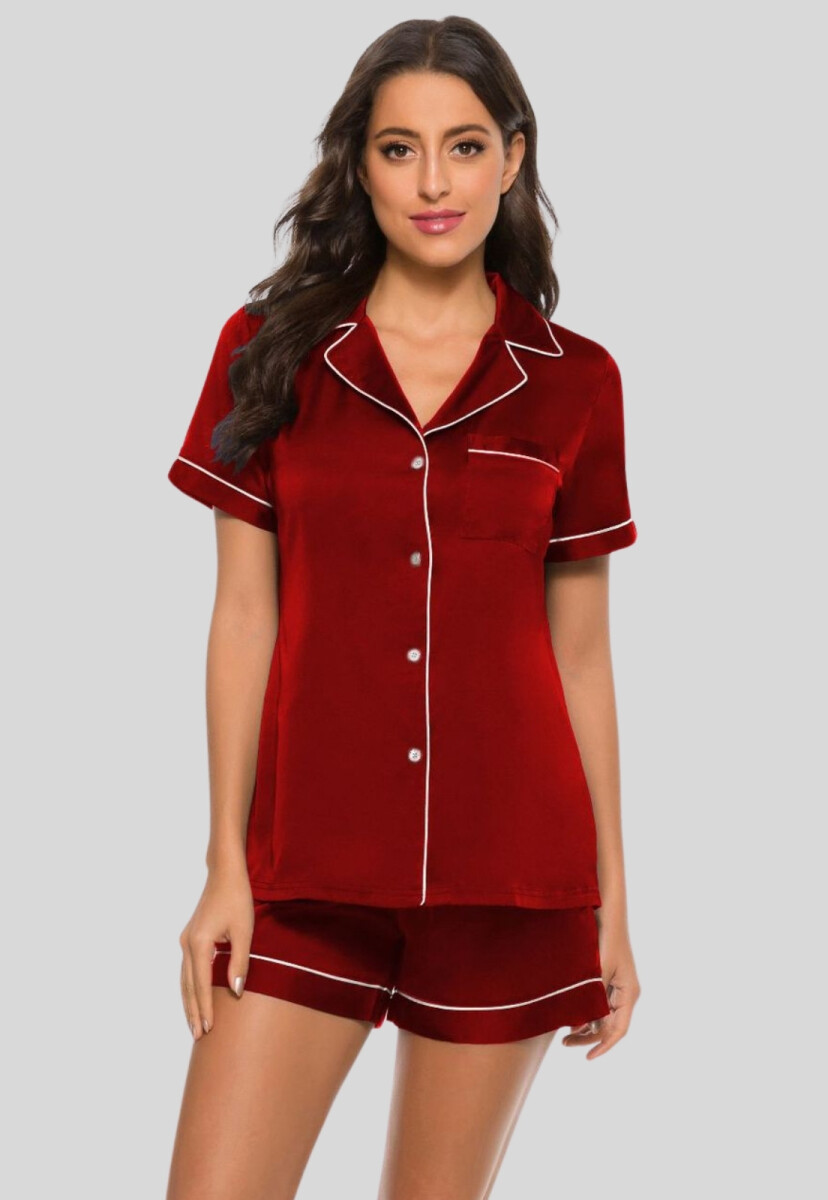 PIJAMA SEDA - ROJO 