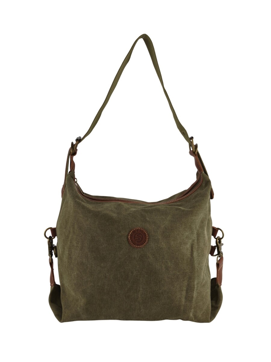 Cartera lona con hebillas - verde 