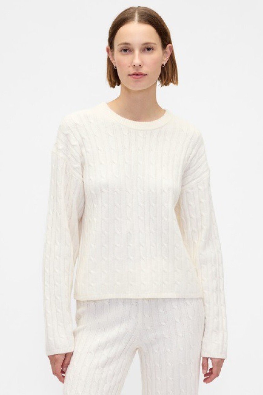 Buzo Cashsoft Ochos Mujer Ivory Frost