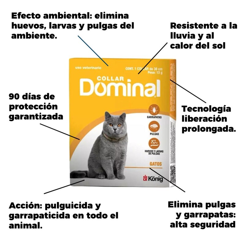 DOMINAL COLLAR ANTIPULGAS Y GARRAPATAS PARA GATOS DOMINAL COLLAR ANTIPULGAS Y GARRAPATAS PARA GATOS