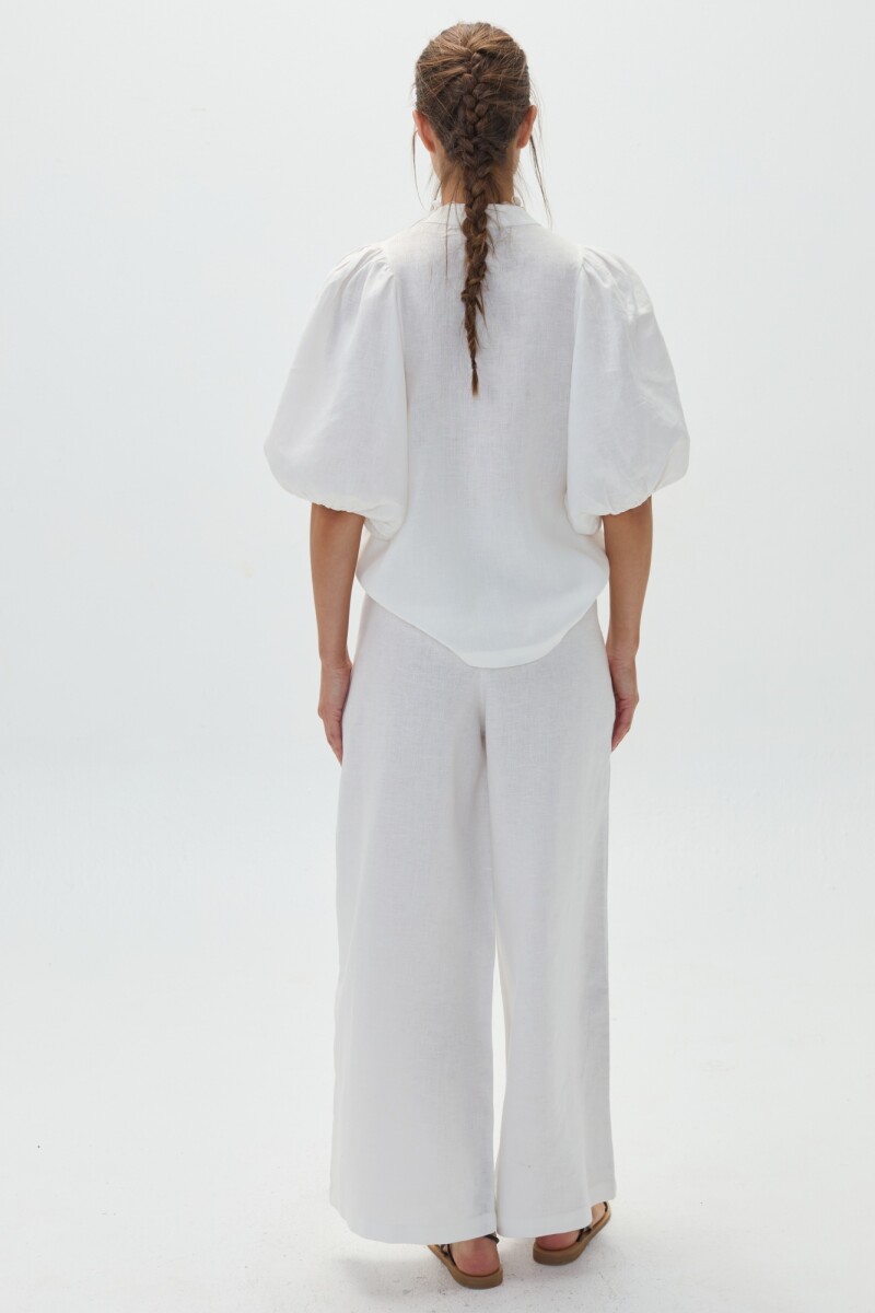 PANT CULOTTE LINEN Blanco