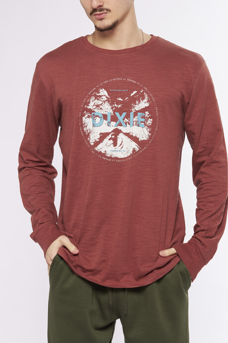 T-SHIRT ML CREATE DIXIE Bordeaux